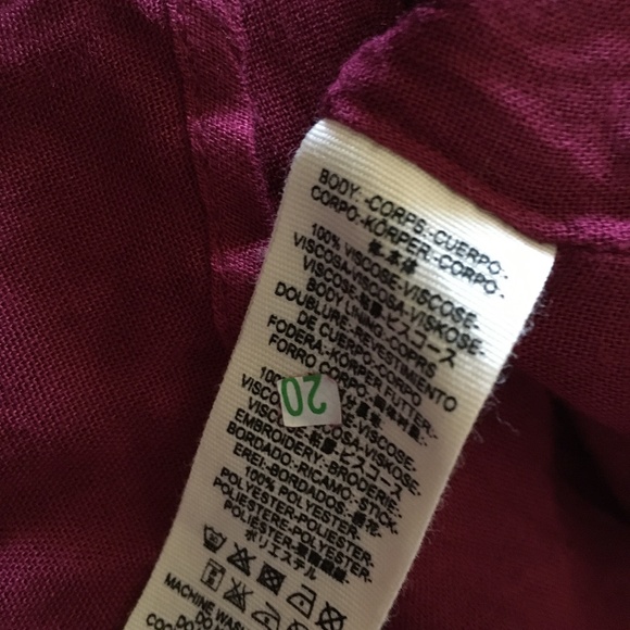 NWT FREE PEOPLE Purple-Burgundy Embroidered Oxford Dress M - Picture 6 of 6